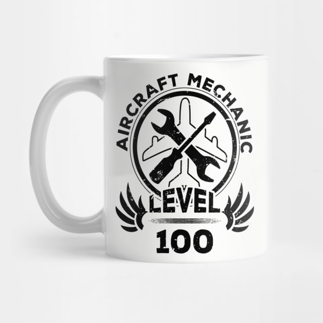 Level 100 Aircraft Mechanic Airplane Engineer Gift by atomguy